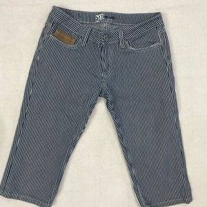 Miss Me | Blue & White Striped Capri Size 29